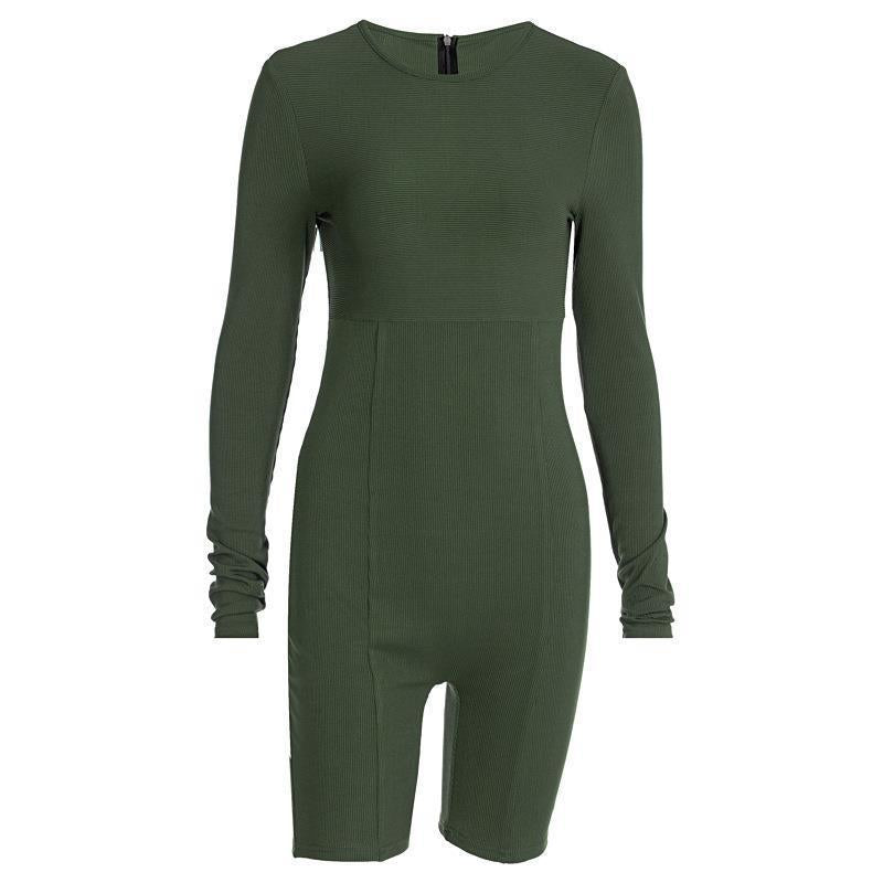 Women Fitted Long Sleeve Short Jumpsuit StylebySassy