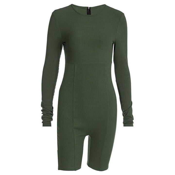 Women Fitted Long Sleeve Short Jumpsuit StylebySassy