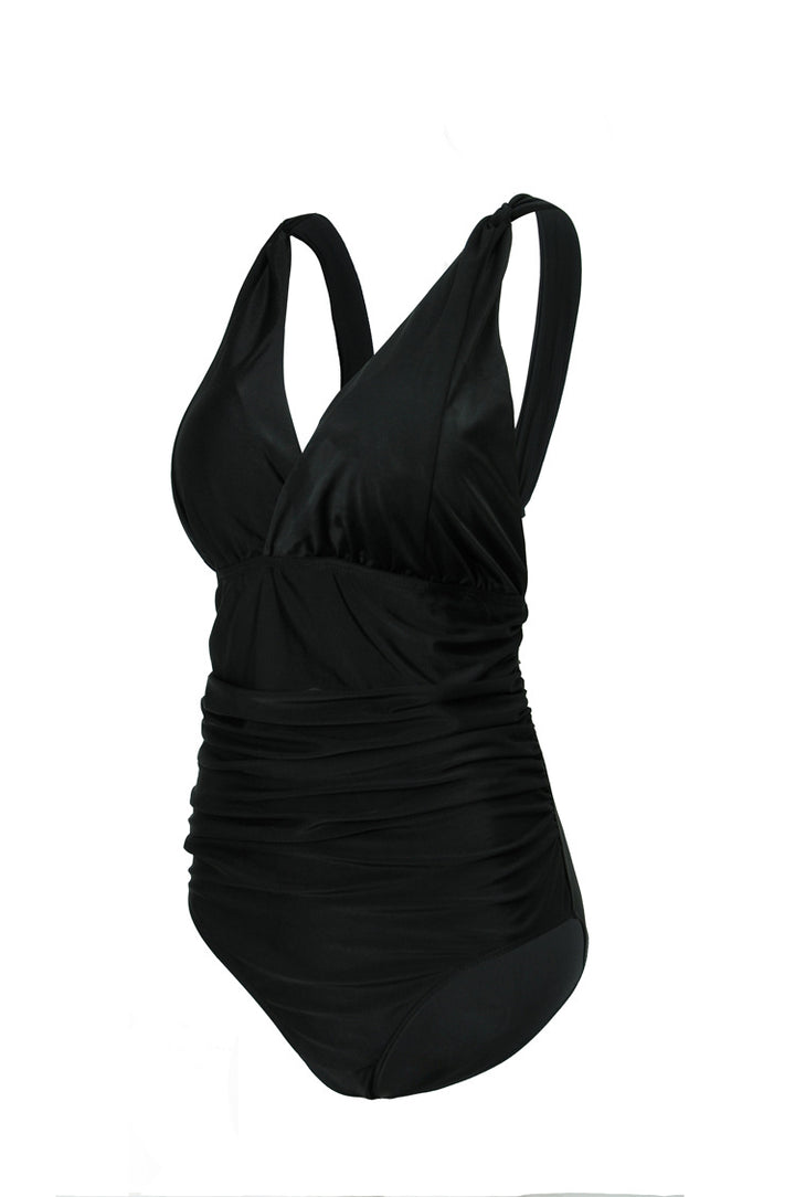 Ladies Elegant One-Piece Swimsuit with Wrap Look and Gathering StylebySassy