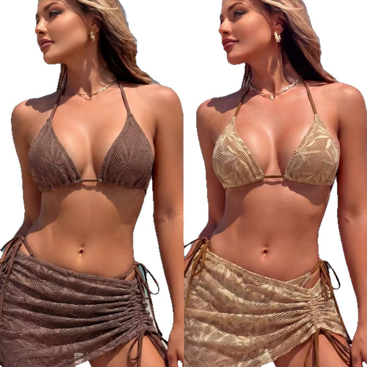 Ladies triangle bikini with side gathering design StylebySassy
