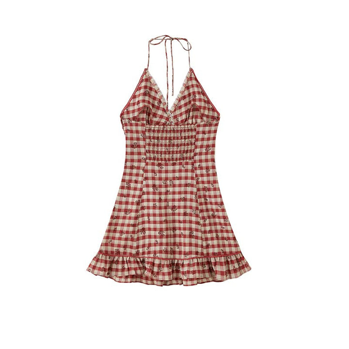 Women's Checkered Summer Dress with Ruffle Details StylebySassy