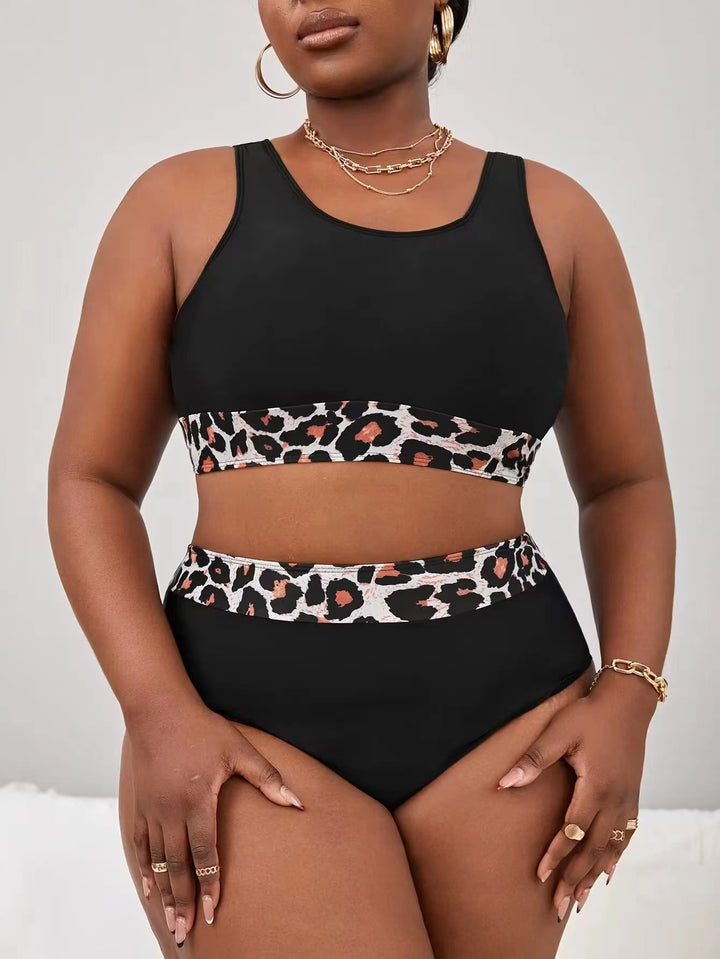 Ladies sporty high-cut bikini with leopard print StylebySassy