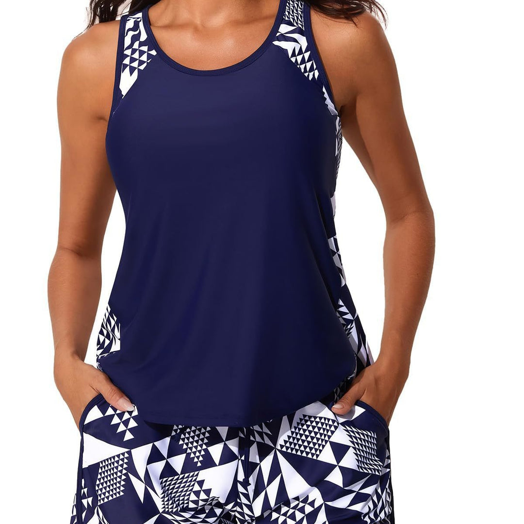 Women’s Sporty Tankini Set with High Waist and Floral Pattern StylebySassy