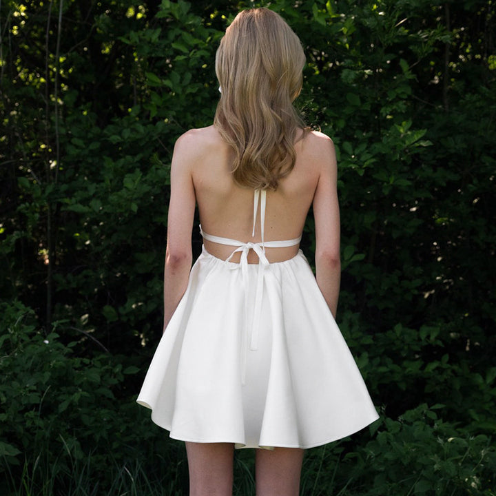 Ladies Elegant Halter Dress with Open Neckline StylebySassy