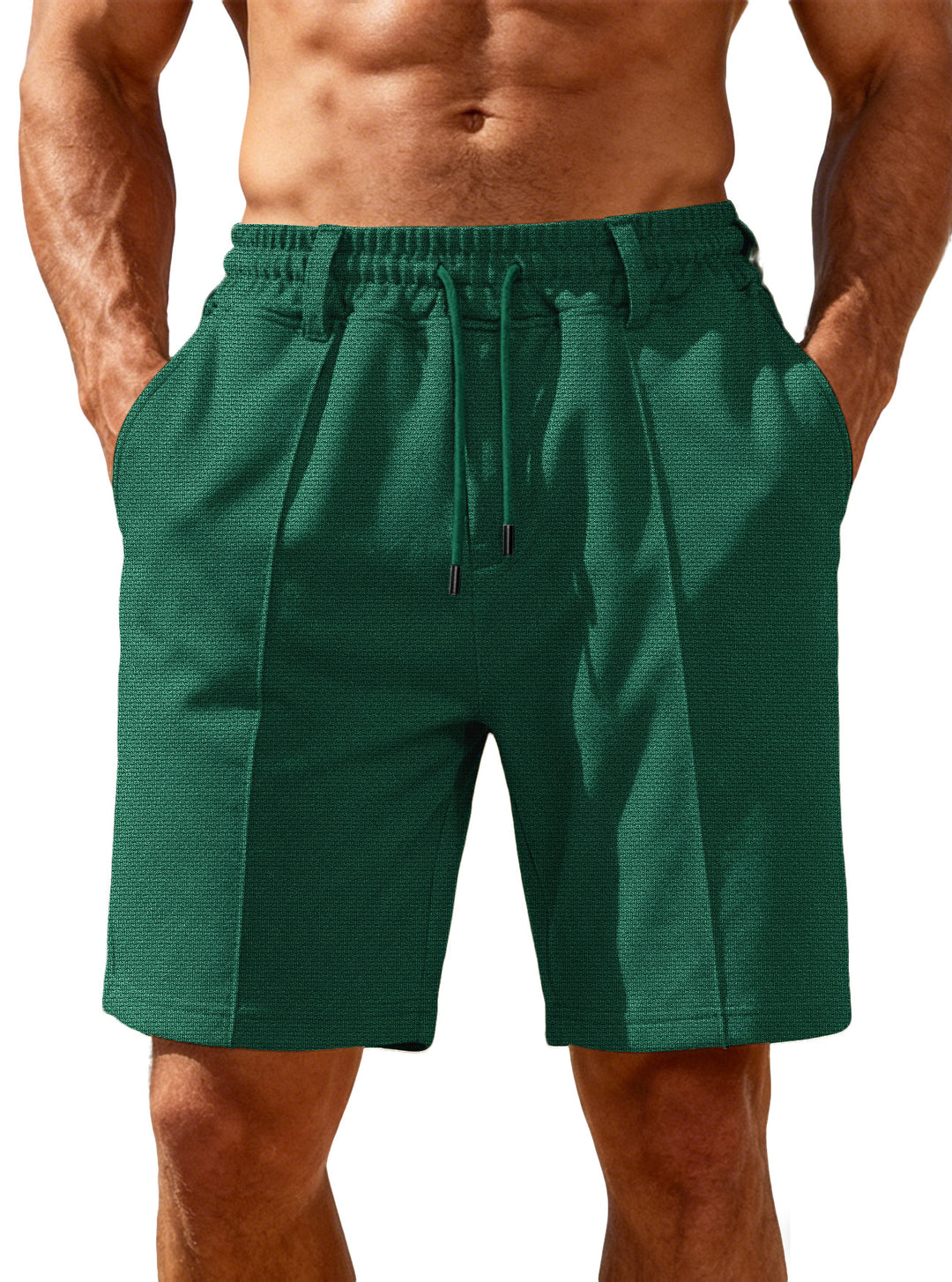 Men's Chino-inspired Relax Shorts with pleats, elastic drawstring and side pockets StylebySassy
