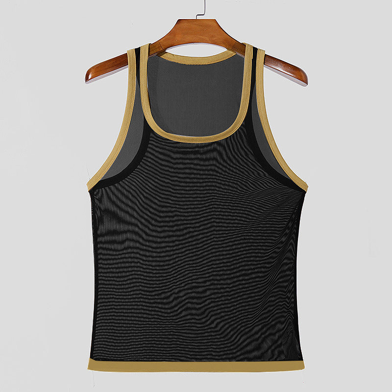 Men's ringer top made of fine cotton elastane with contrasting piping and slim fit StylebySassy