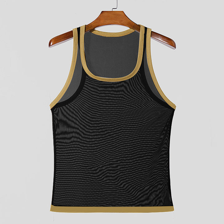 Men's ringer top made of fine cotton elastane with contrasting piping and slim fit StylebySassy