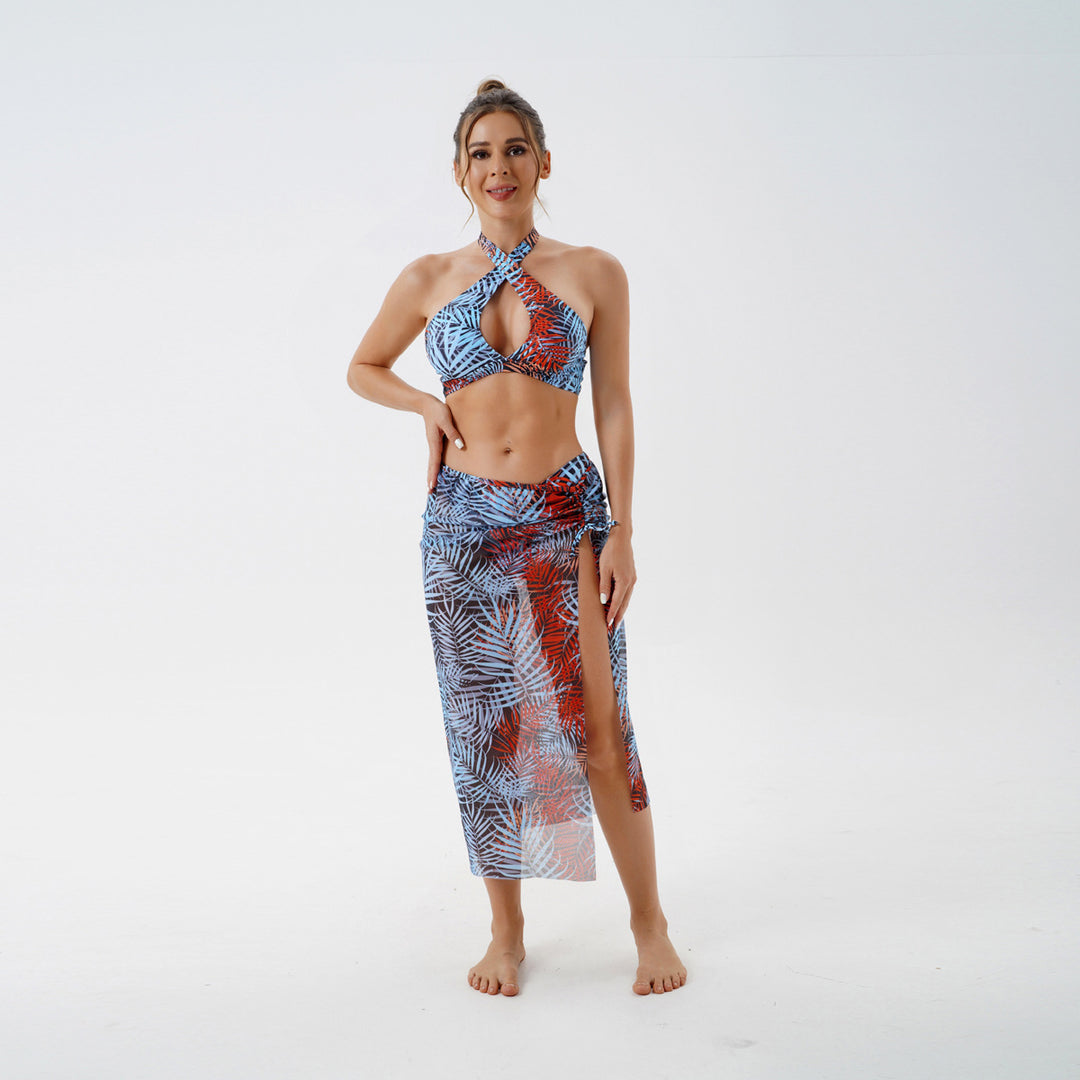 Women’s Fashionable Bikini with Transparent Beach Pareo StylebySassy