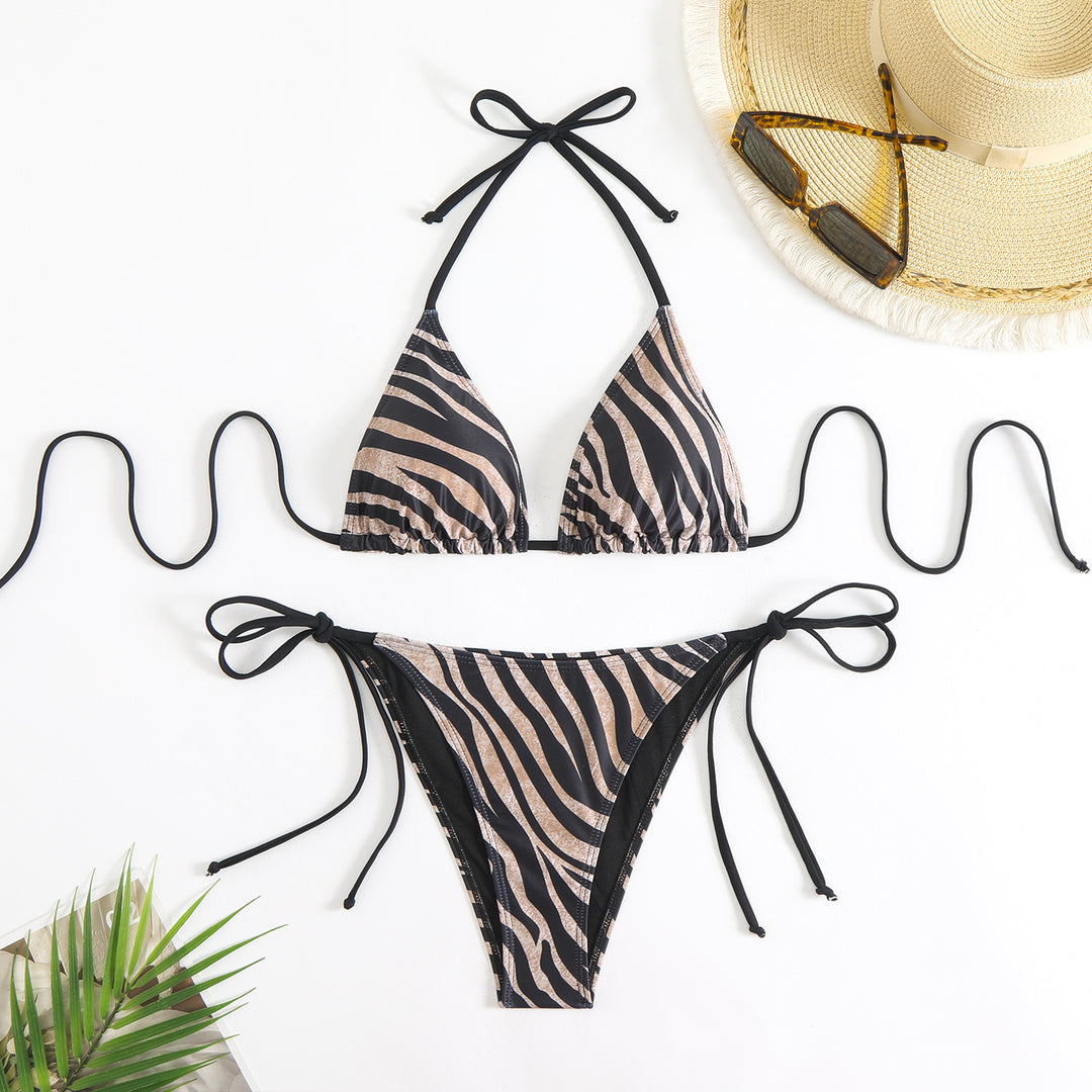 Women's Triangle Bikini with Adjustable Lacing Details StylebySassy