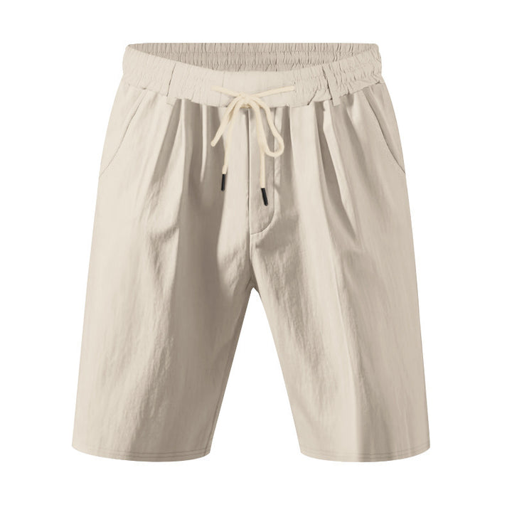 Men's knee-length lightweight functional shorts with elastic waistband, drawstring, and deep side pockets StylebySassy