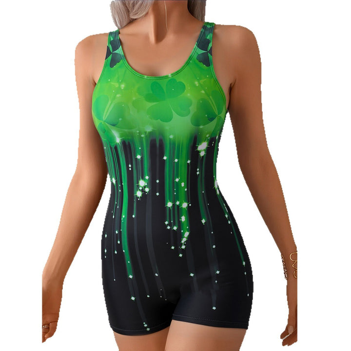 Women's Sporty One-Piece Swimsuit with Dynamic Gradient StylebySassy