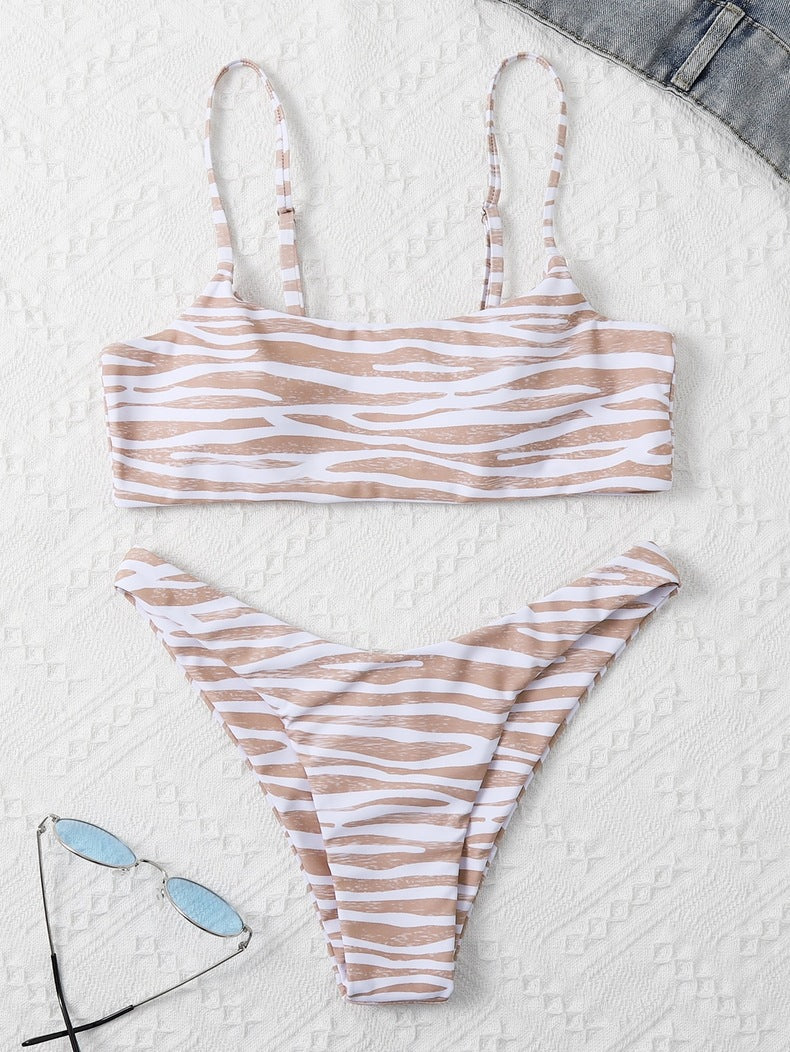 Ladies Bikini Set with contemporary zebra print StylebySassy