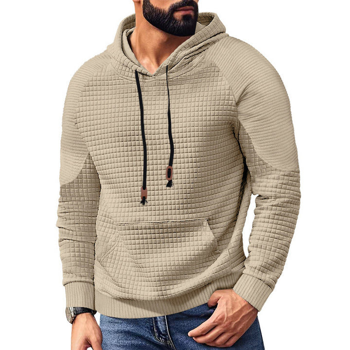 Men's quilted hoodie with square structure and kangaroo pocket StylebySassy