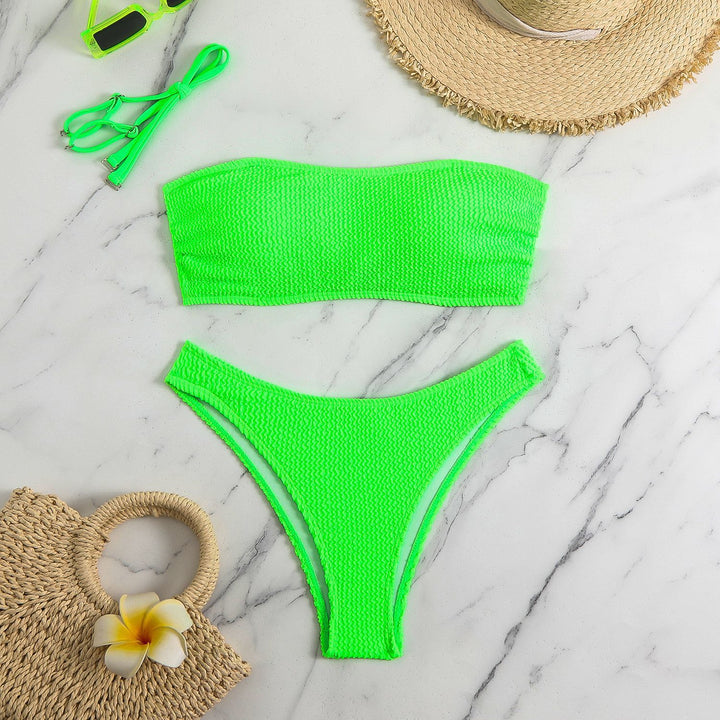 Women Bandeau Bikini Set with textured fabric StylebySassy