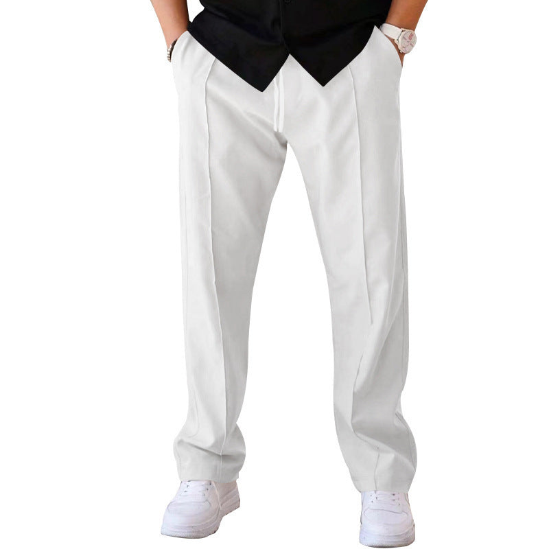 Men's jogger pants in chino look with crease and drawstring StylebySassy