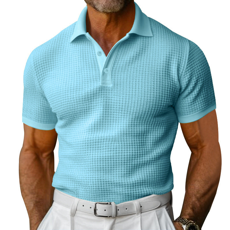Men's structured polo shirt with waffle piqué and fitted cut StylebySassy