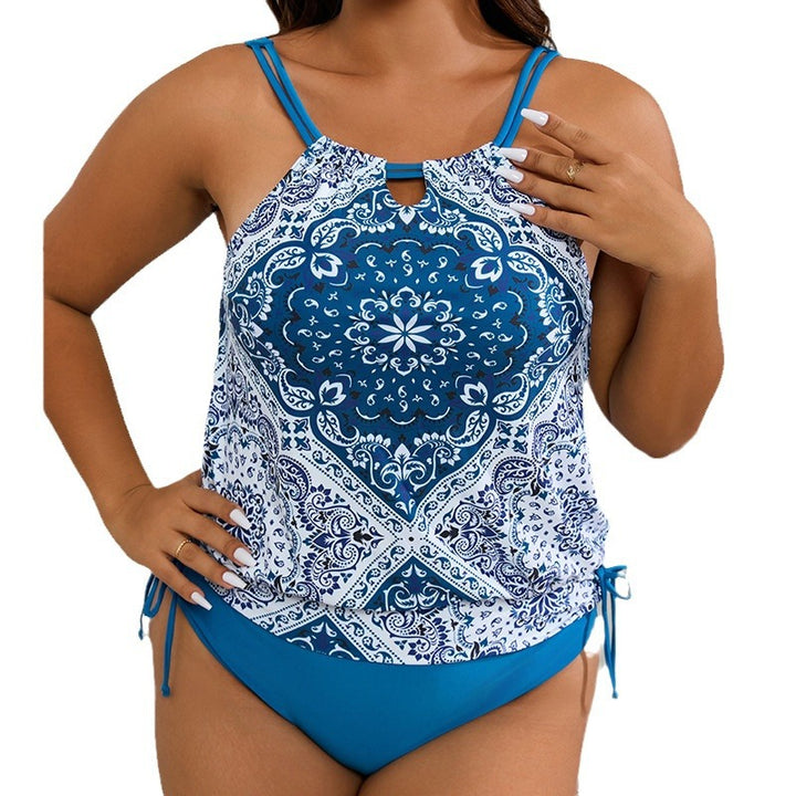 Women's tankini with playful floral design and adjustable straps StylebySassy