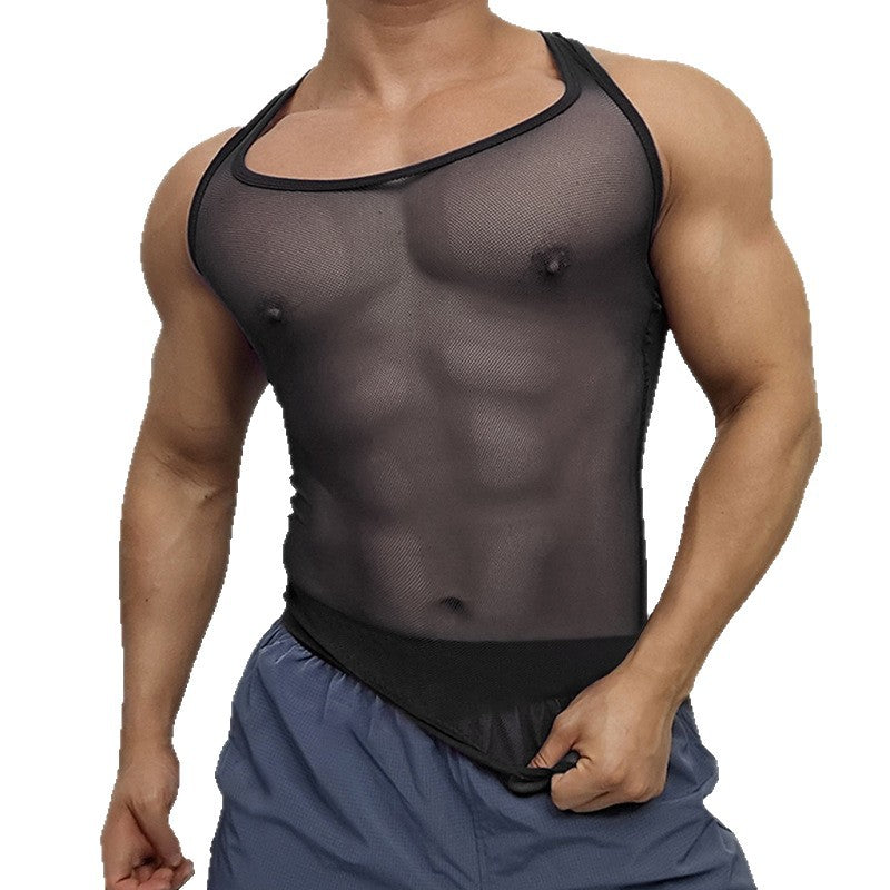 Unisex nan breathable mesh top with sporty back piece and elastic hem StylebySassy