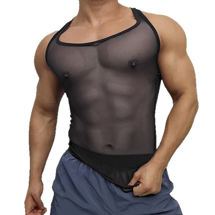 Unisex nan breathable mesh top with sporty back piece and elastic hem StylebySassy