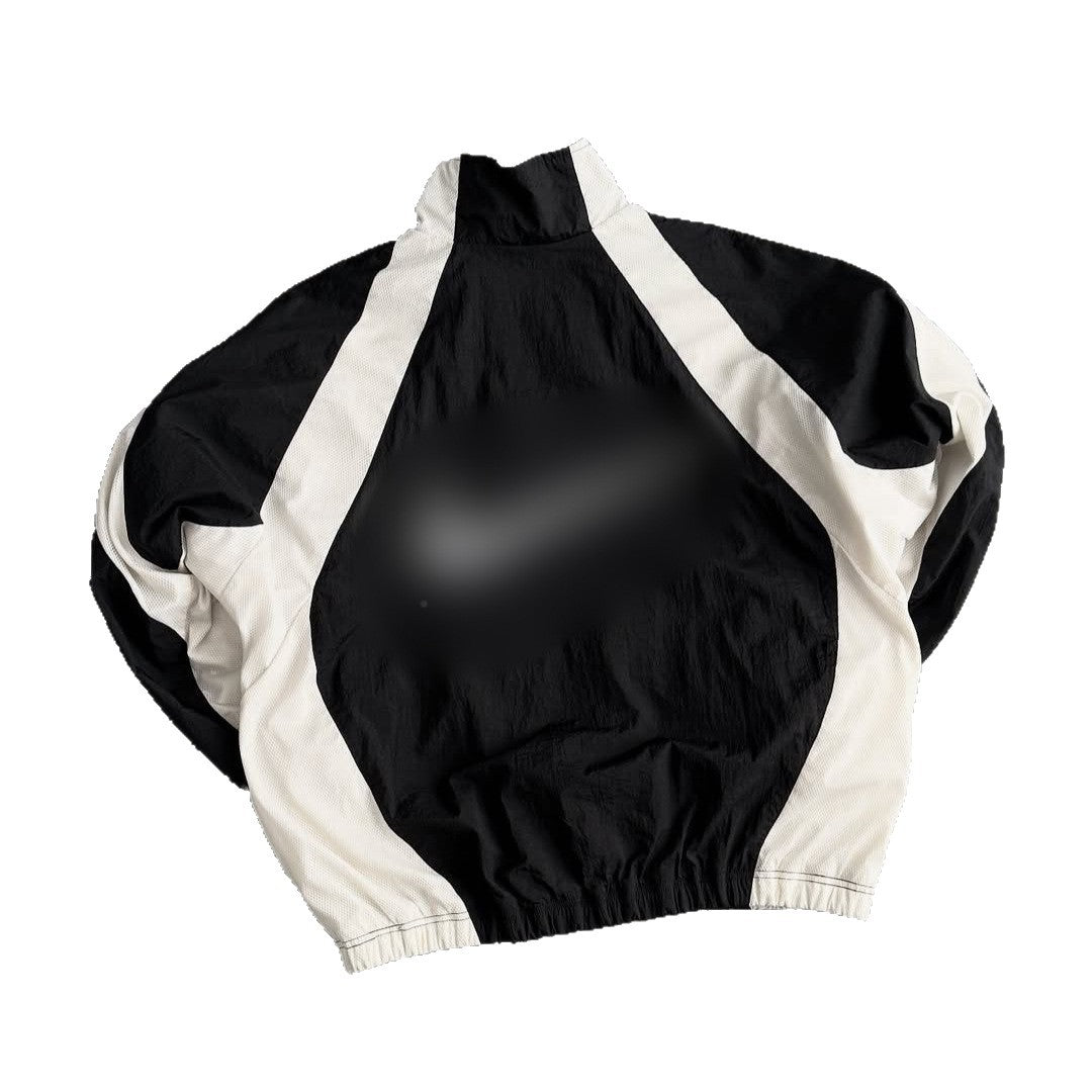 Unisex nan breathable lightweight wind and training jacket with mesh lining, stand collar and elastic hem StylebySassy