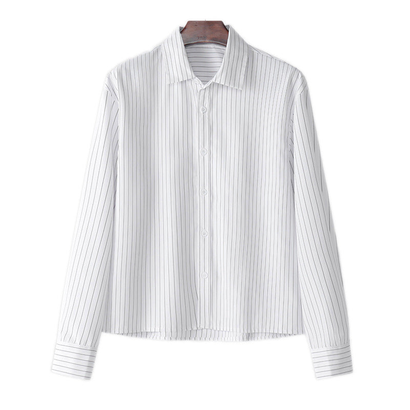 Men's striped cotton blend shirt with Kent collar and classic cuff StylebySassy