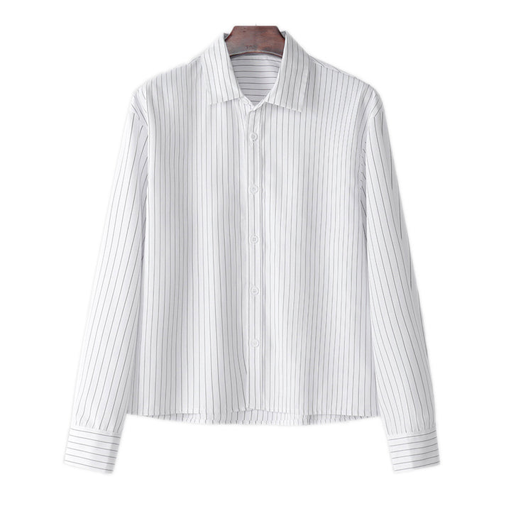 Men's striped cotton blend shirt with Kent collar and classic cuff StylebySassy