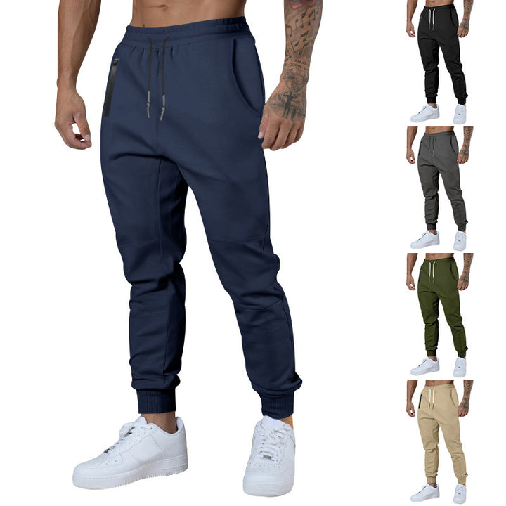 Men nan athletic joggers with tapered leg, zippered pockets, and elastic waistband StylebySassy