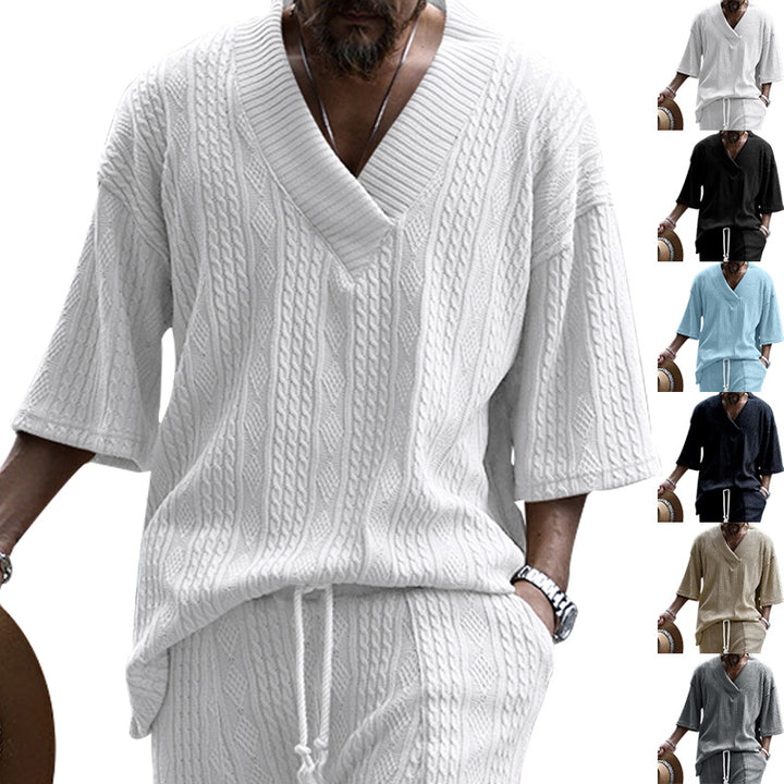 Ladies knit pullover with shawl collar and cable pattern StylebySassy