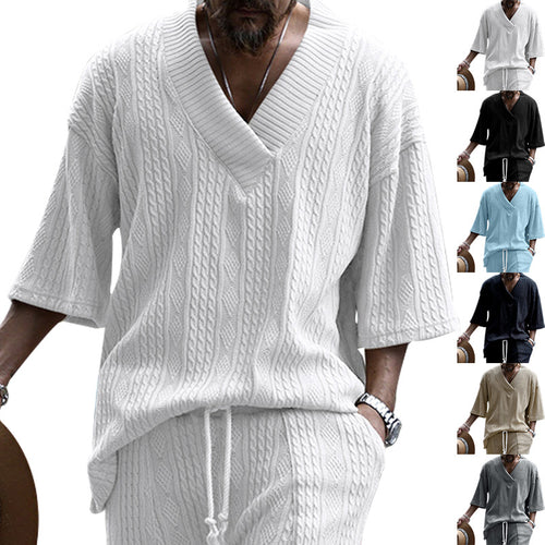 Ladies knit pullover with shawl collar and cable pattern StylebySassy