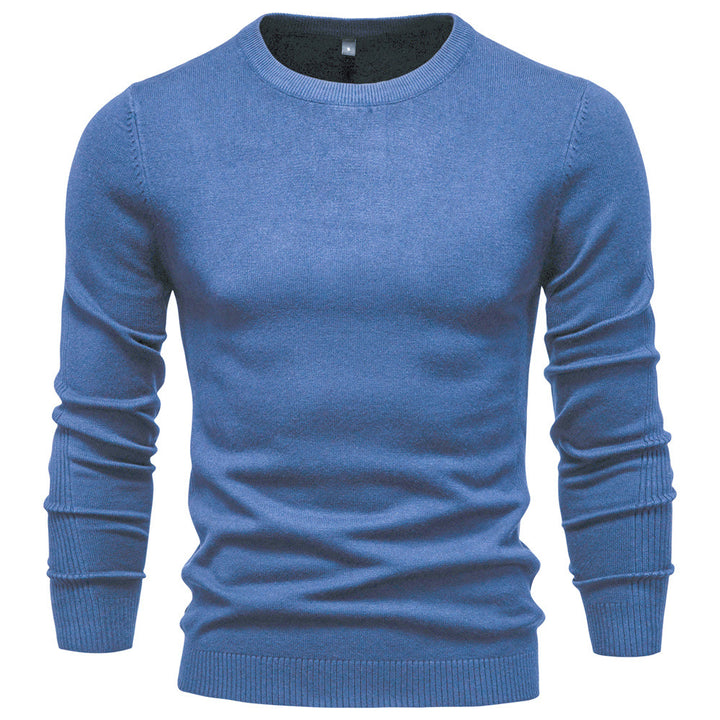 Men's nano minimalist round neck fine knit with flat shoulder seam and ribbed cuffs StylebySassy