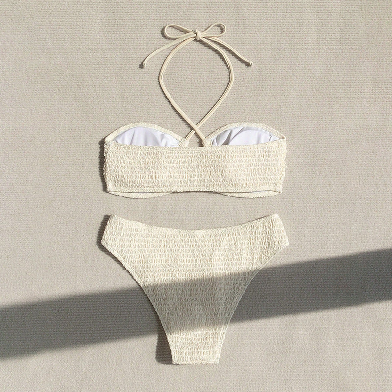 Women's bandeau bikini set with sophisticated ruffle details StylebySassy