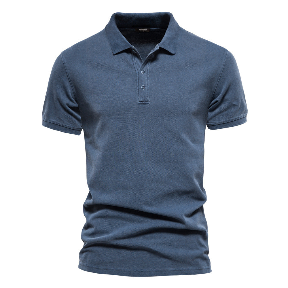 Men's breathable cotton polo with short sleeves and fine piqué structure StylebySassy