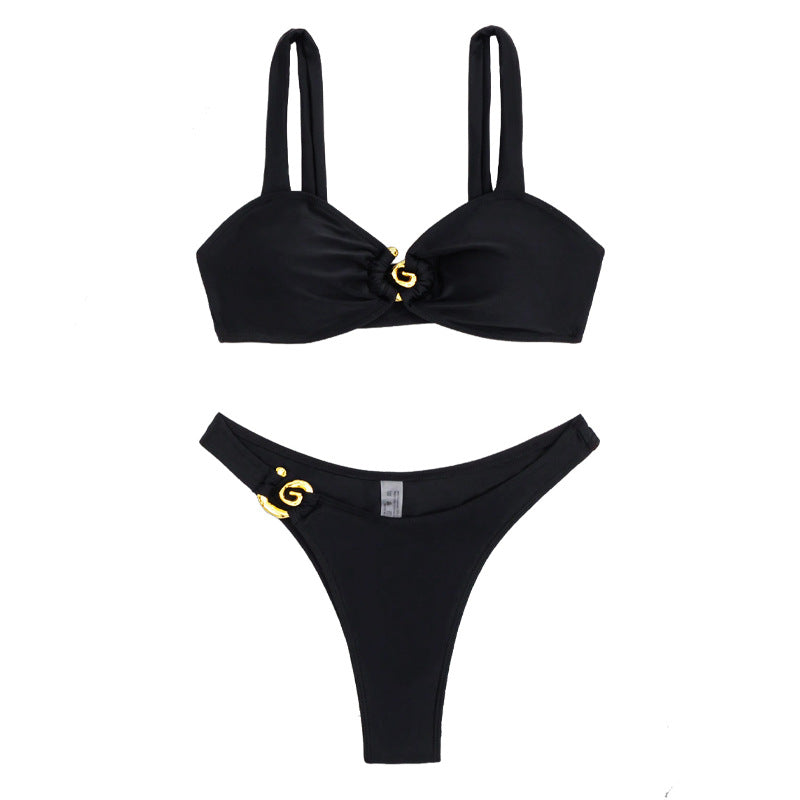 Ladies Bikini with elegant gold details StylebySassy