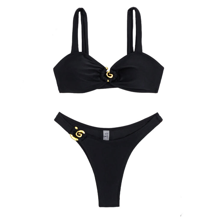 Ladies Bikini with elegant gold details StylebySassy