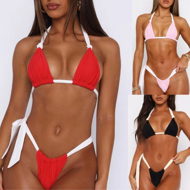 Ladies triangle bikini with delicate ruffle details StylebySassy