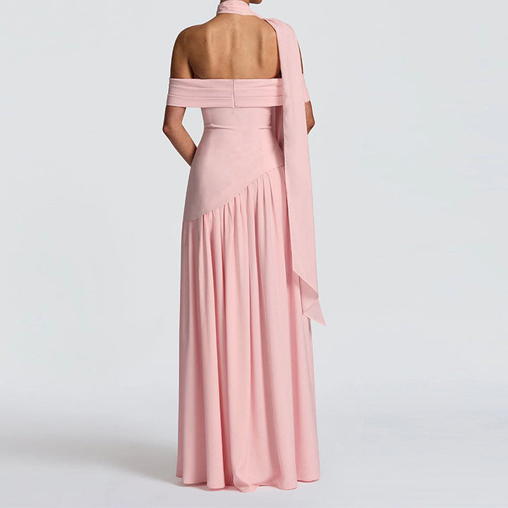 Women Off-Shoulder Maxi Dress with High Slit StylebySassy