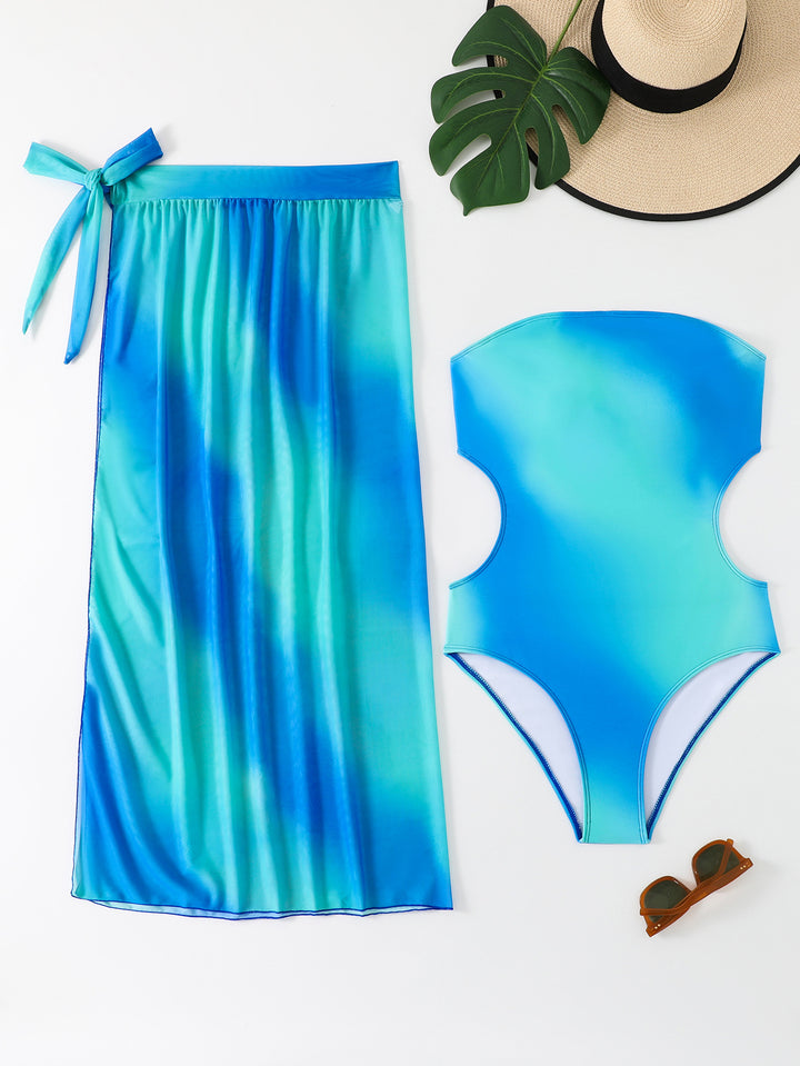 Women's asymmetrical beach dress with matching swimsuit StylebySassy