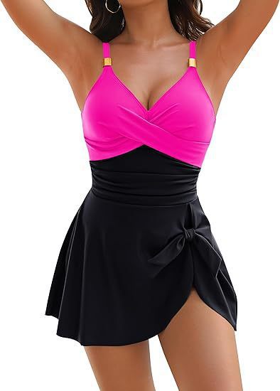 Women's One-Piece Swimsuit with Wrap Detail and Adjustable Straps StylebySassy