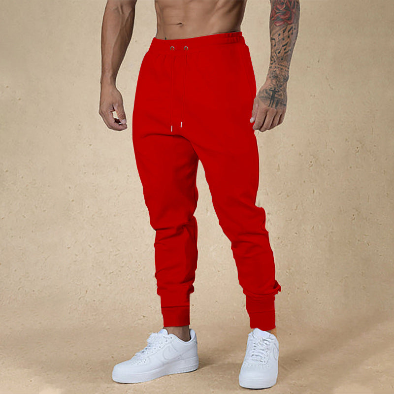 Men's nano athletic terry jogging pants with high waistband drawstring and tapered ribbed cuffs StylebySassy