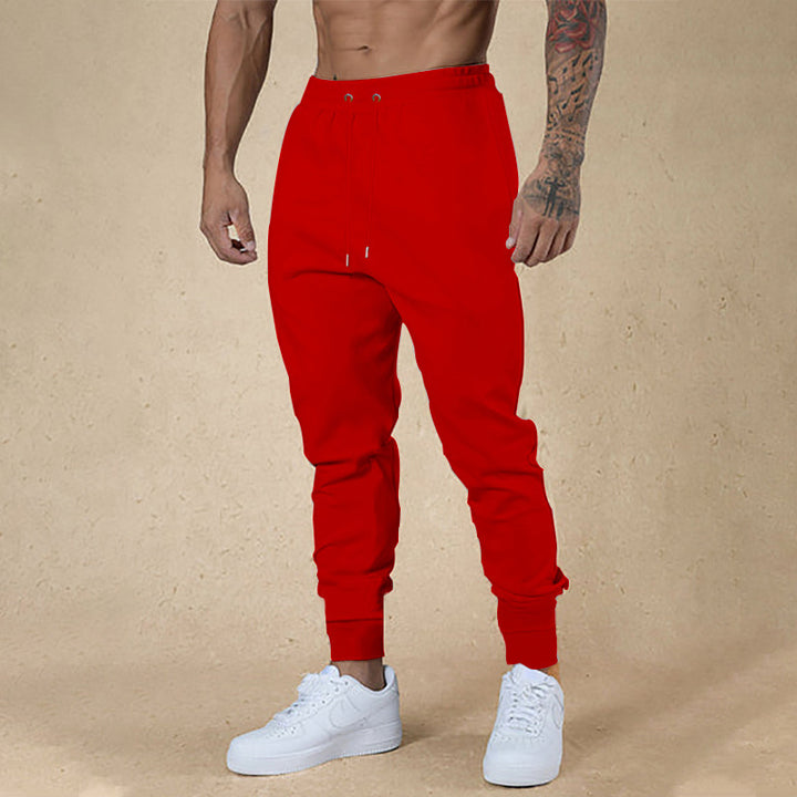 Men's nano athletic terry jogging pants with high waistband drawstring and tapered ribbed cuffs StylebySassy