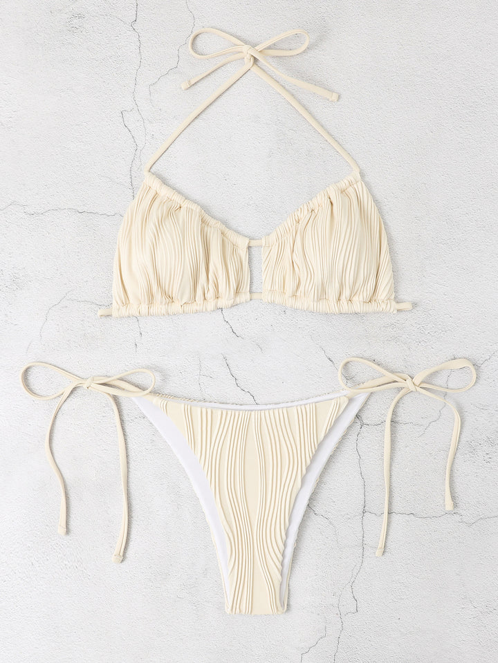 Women's Triangle Bikini Set with Refined Ruffle Details StylebySassy