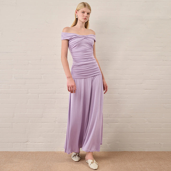 Women's long sleeve maxi dress with draped details StylebySassy