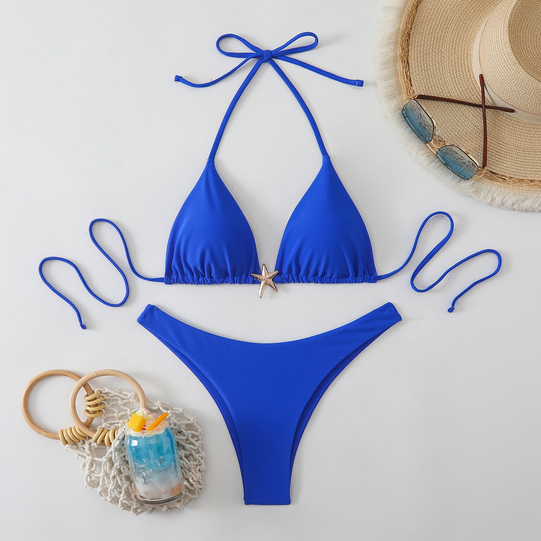 Women's Triangle Bikini with Fashionable Star Detail StylebySassy