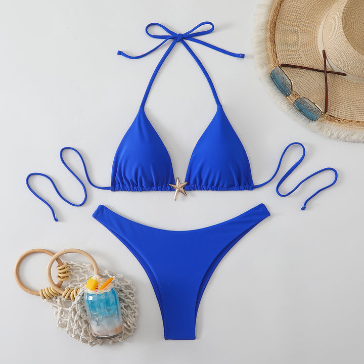 Women's Triangle Bikini with Fashionable Star Detail StylebySassy