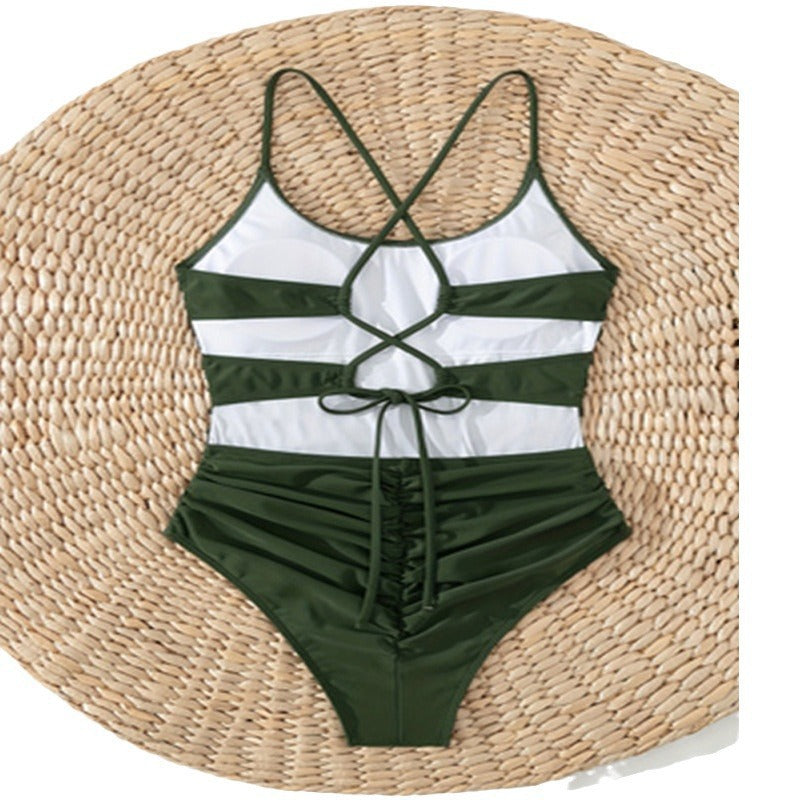 Women's One-Piece Swimsuit with Elegant Gathering StylebySassy
