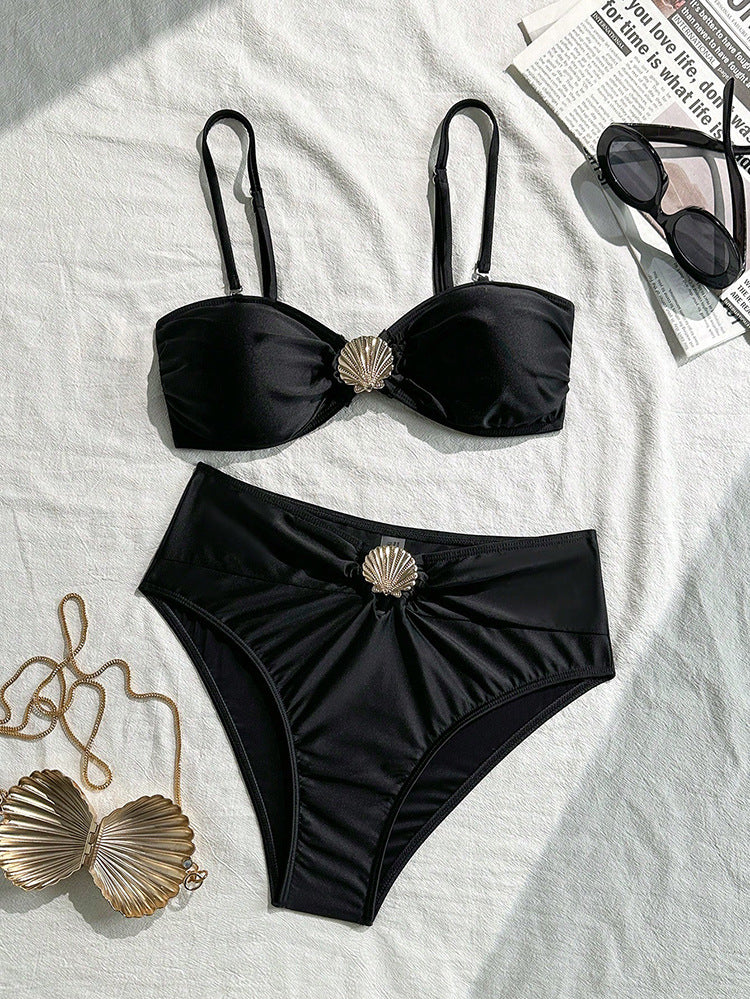 Ladies bikini with elegant shell appliqué StylebySassy