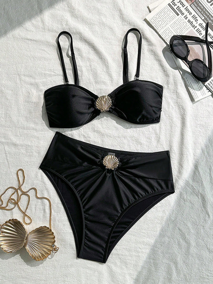 Ladies bikini with elegant shell appliqué StylebySassy