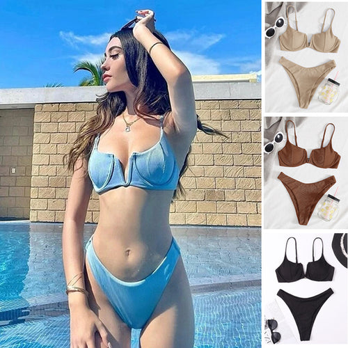 Women’s bikini with underwire and structured ribbed look StylebySassy