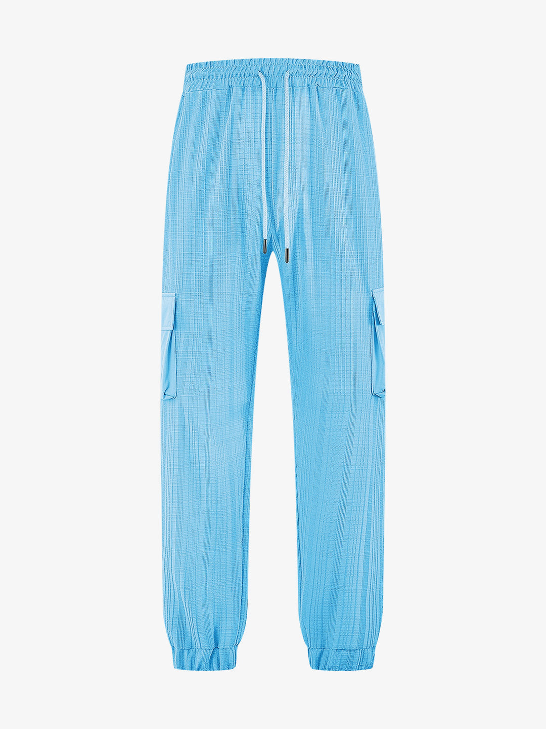 Men's Glencheck Cargo Jogging Pants with Drawstring Waistband and Elastic Ankle Closures StylebySassy