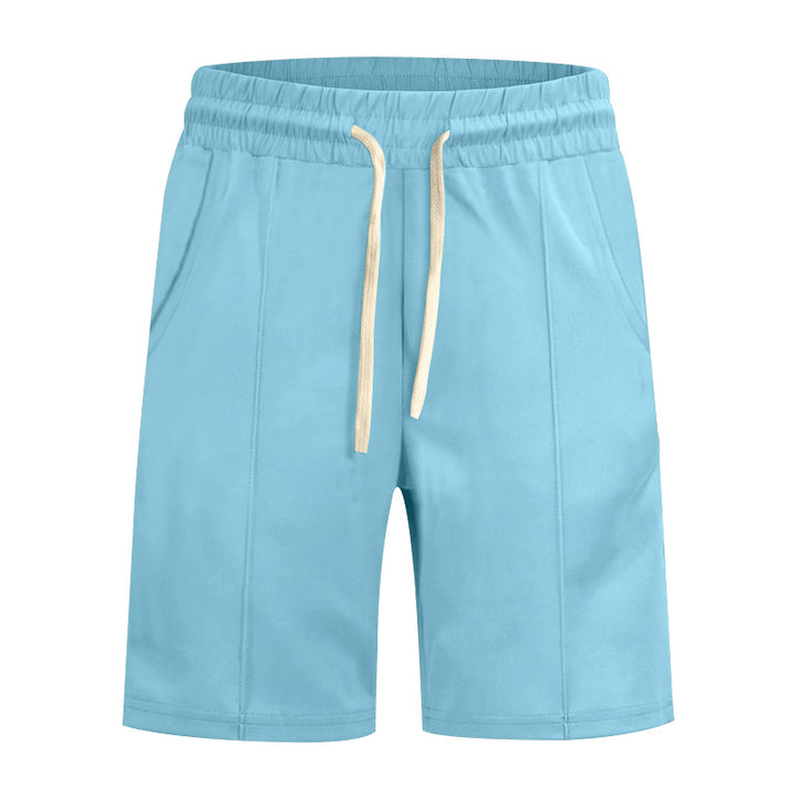Men's short leisure pants made of cotton blend with elastic waistband and drawstring StylebySassy